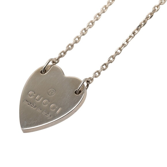 Gucci Trademark Heart Pendant Necklace in SV925 Silver for Women